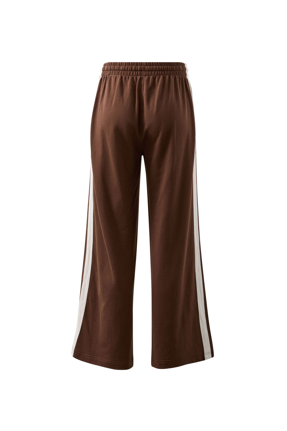 Gigi Wide Leg Terry Trackpant Chocolate Side Stripe