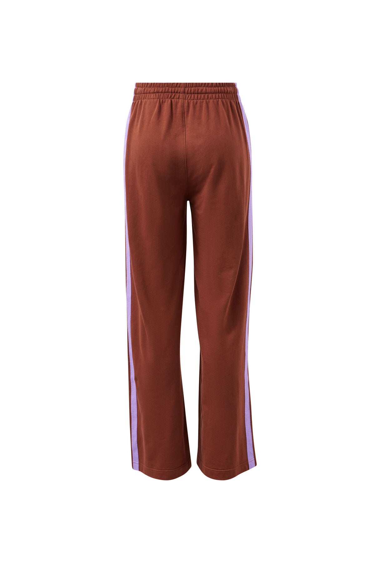 Gigi Wide Leg Terry Trackpant Burnt Toffee Orchid Side Stripe