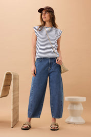Maggie Tapered Barrel Jean Fresh Indigo
