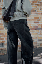 Demi Barrel Jean Faded Black