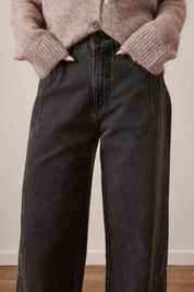 Demi Barrel Jean Faded Black