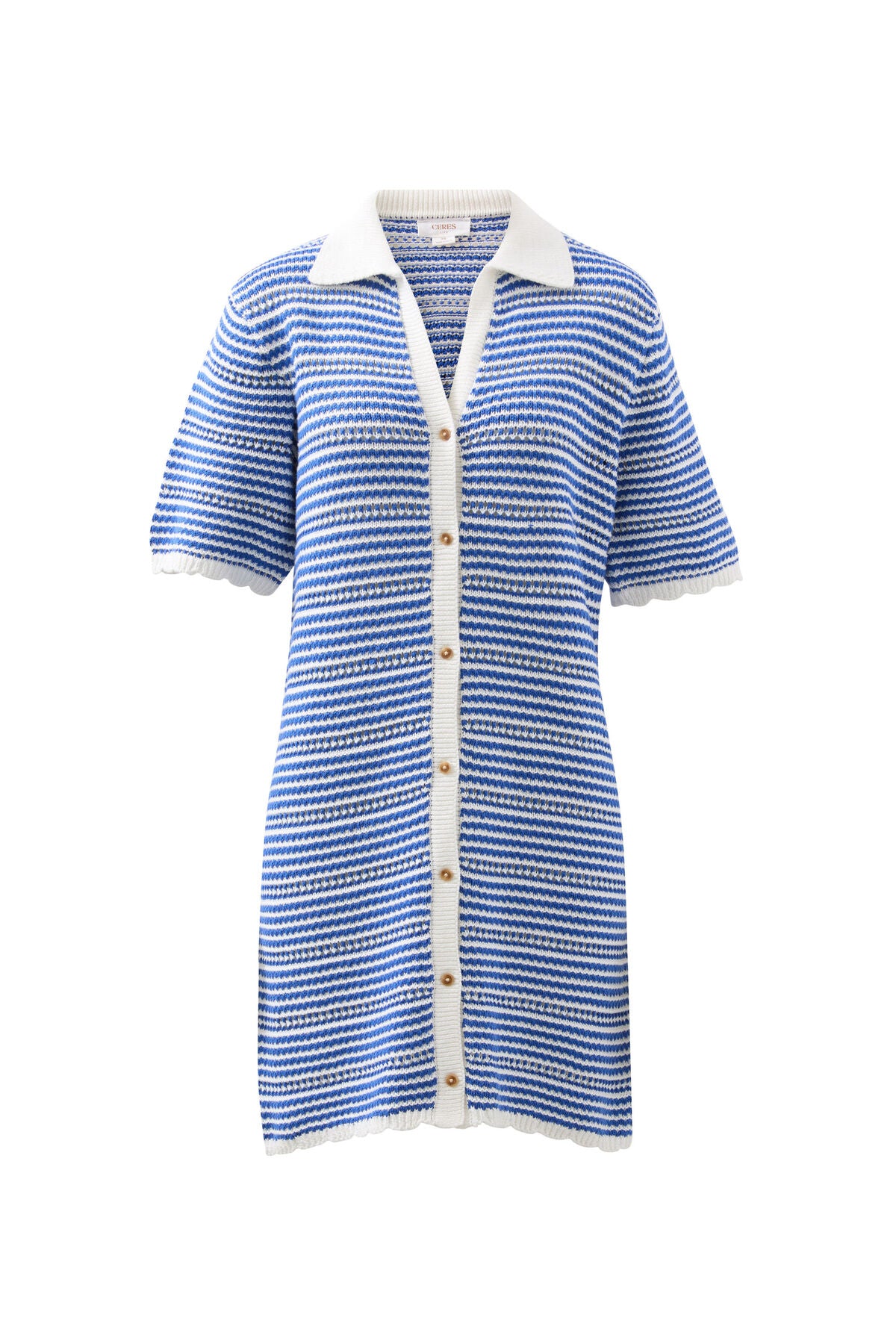 NALA STRIPE KNIT MINI DRESS/SUMMER BLUE STRIPE