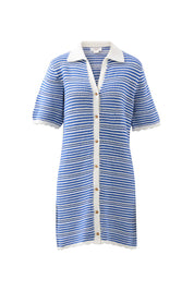 NALA STRIPE KNIT MINI DRESS/SUMMER BLUE STRIPE