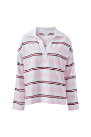 Shelby Slouchy Rugby Top//Sunfaded Pink/Mulberry Stripe
