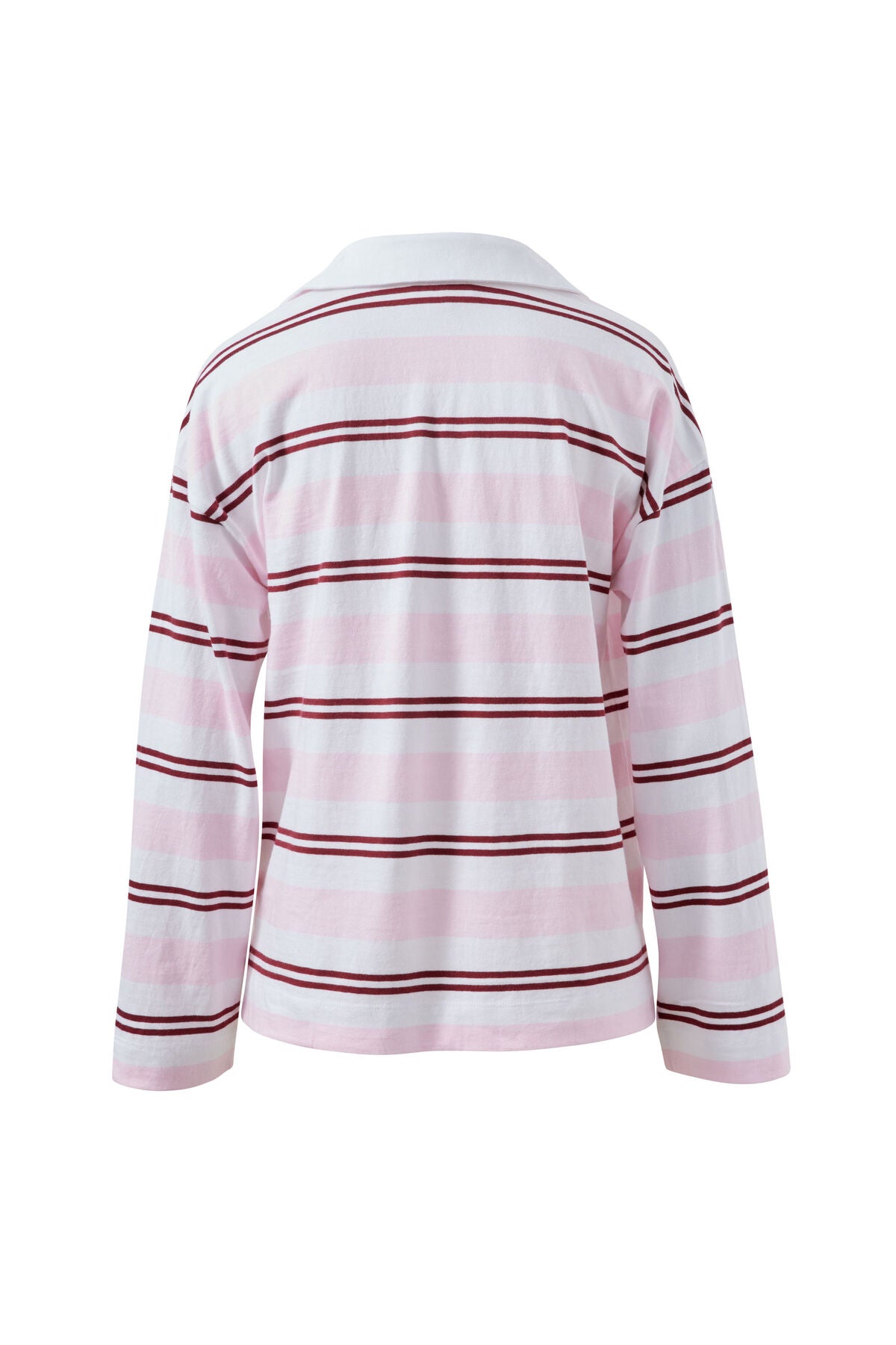Shelby Slouchy Rugby Top//Sunfaded Pink/Mulberry Stripe