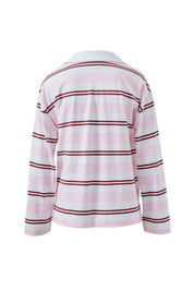 Shelby Slouchy Rugby Top//Sunfaded Pink/Mulberry Stripe