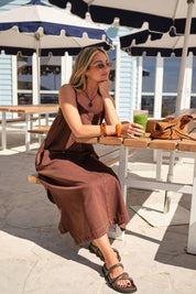 Remy Strappy Midi Dress Chocolate