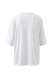 LIV OVERSIZED TEE/WHITE /CHOC CL EMBROIDERY