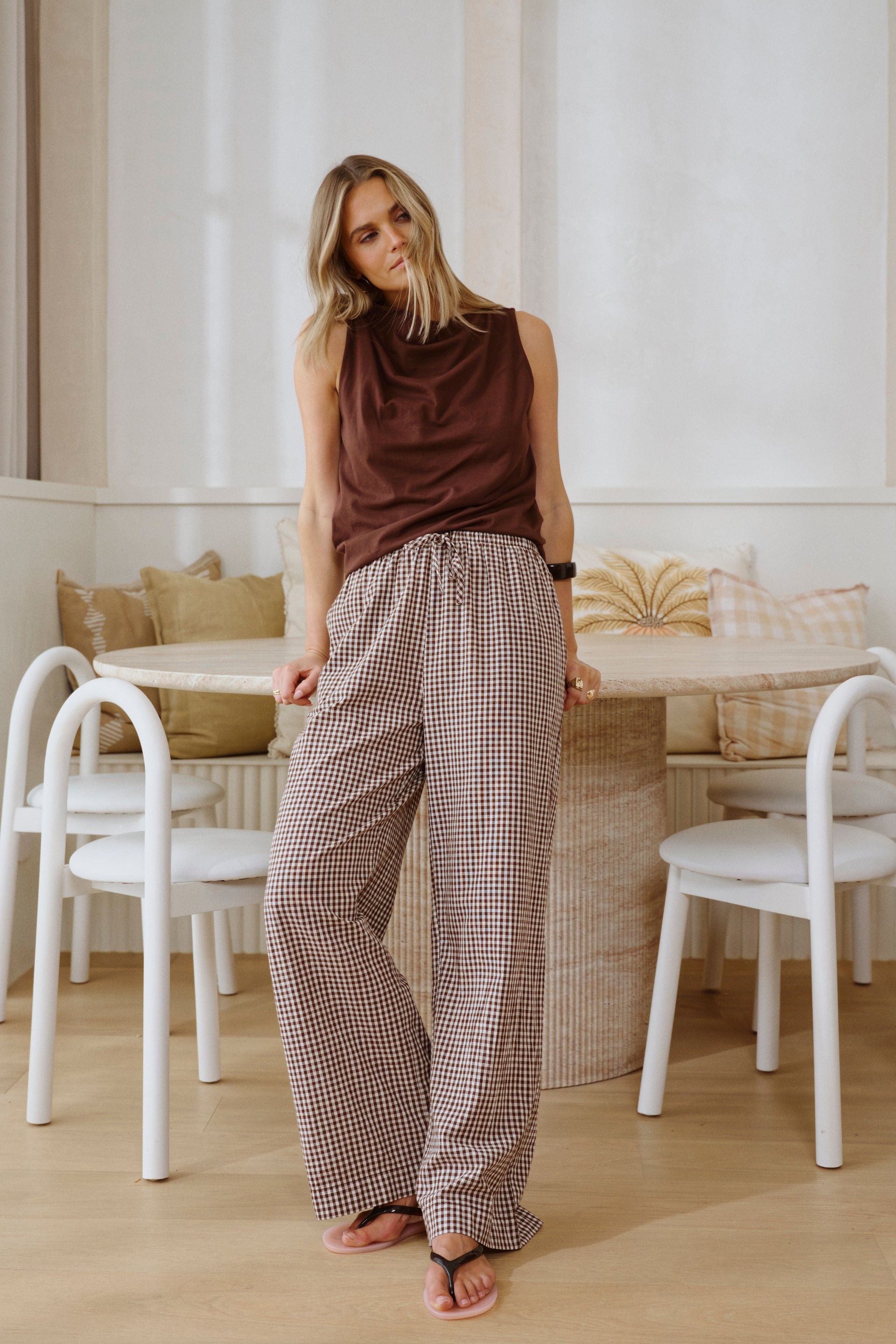 Resort Pant Chocolate Gingham