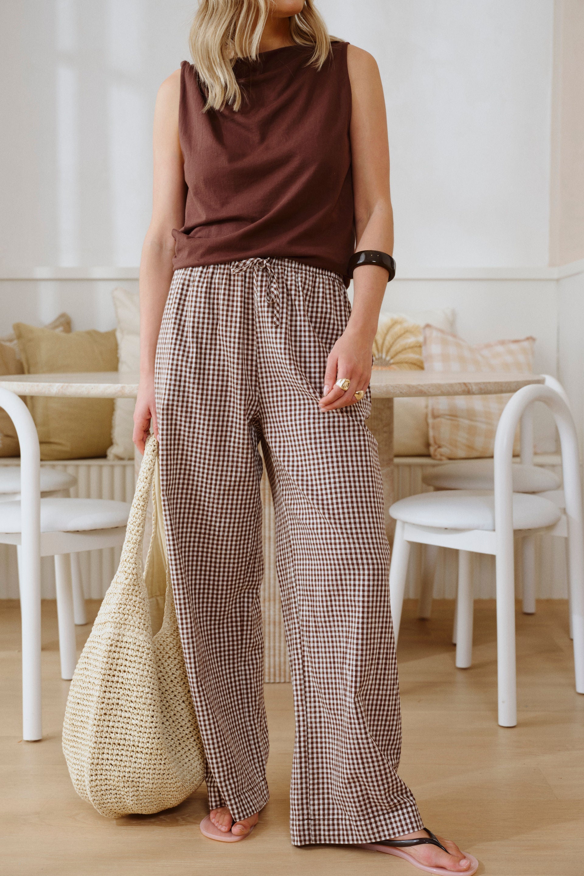Resort Pant Chocolate Gingham