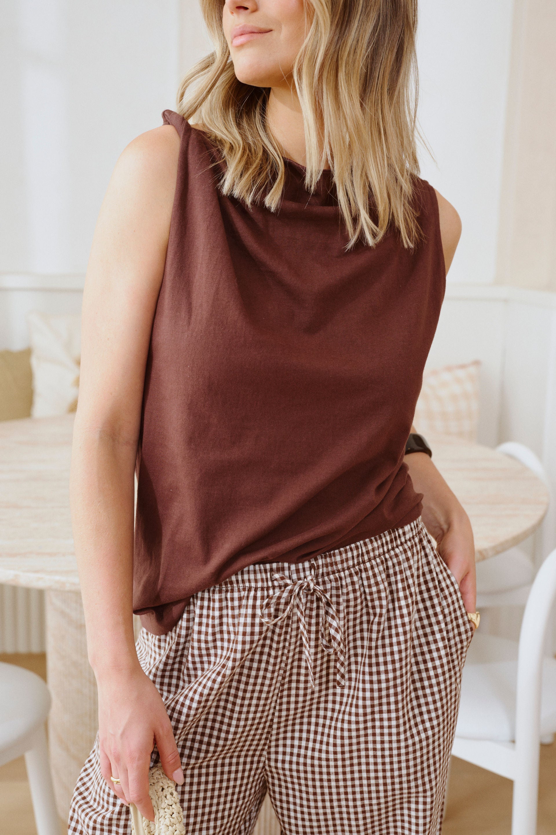 Resort Pant Chocolate Gingham