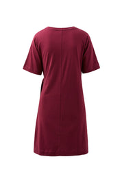 AGNES TIE MINI TEE DRESS/POMEGRANATE