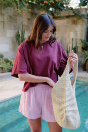 Phoebe Premium Tee - Pomegrante