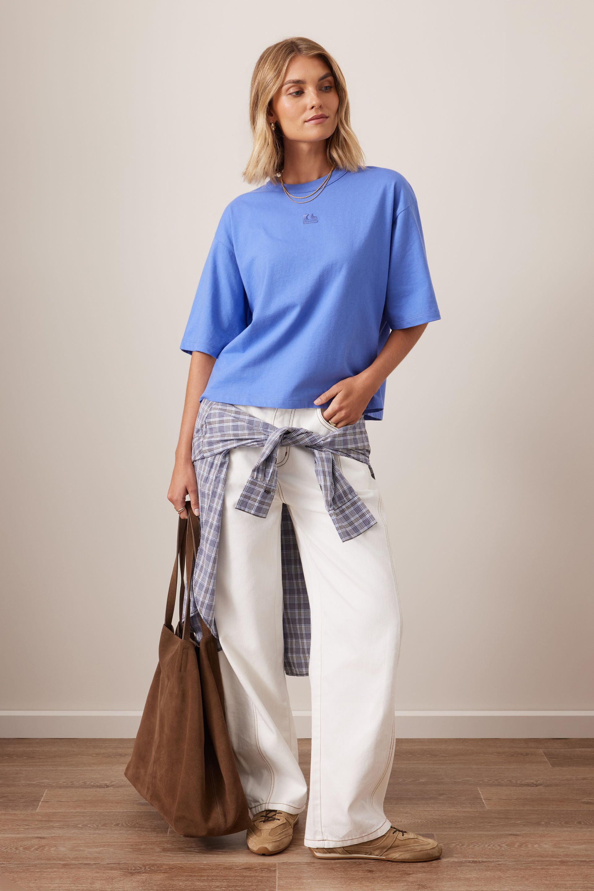 Phoebe Premium Tee Vintage Blue