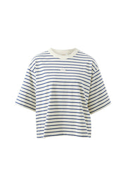Phoebe Premium Tee milk prussian blue stripe
