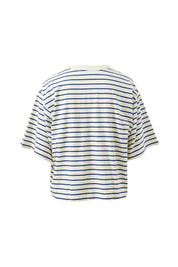 Phoebe Premium Tee milk prussian blue stripe