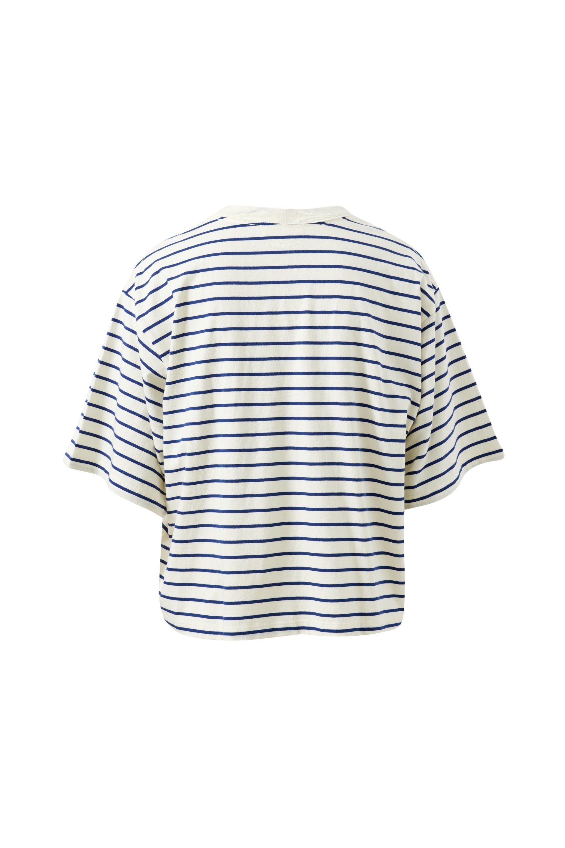 Phoebe Premium Tee milk prussian blue stripe