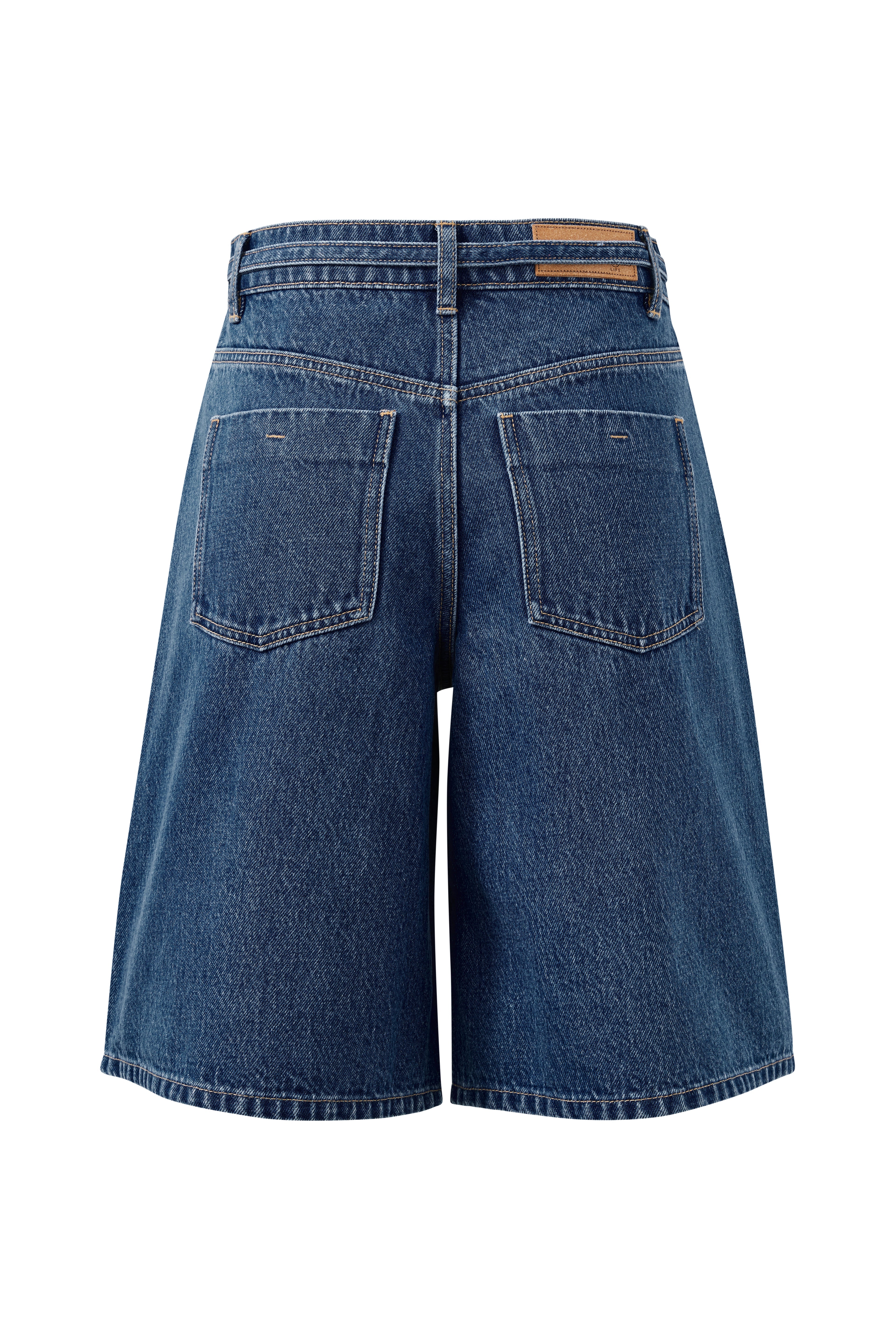 Olive Belted Denim Short Fresh Indigo