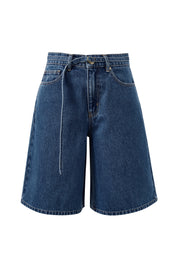 Olive Belted Denim Short Fresh Indigo