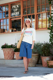 Olive Belted Denim Short Fresh Indigo