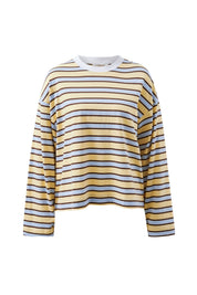 Beau Long Sleeve Slouchy Tee New Butter Brunette Stripe