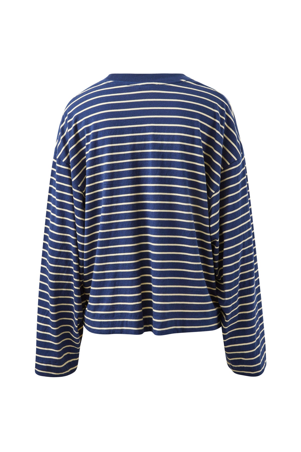 Beau Long Sleeve Slouchy Tee Heritage Navy Marshmallow Stripe