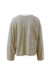 Beau Long Sleeve Slouchy Tee Heritage Navy Butter Stone stripe