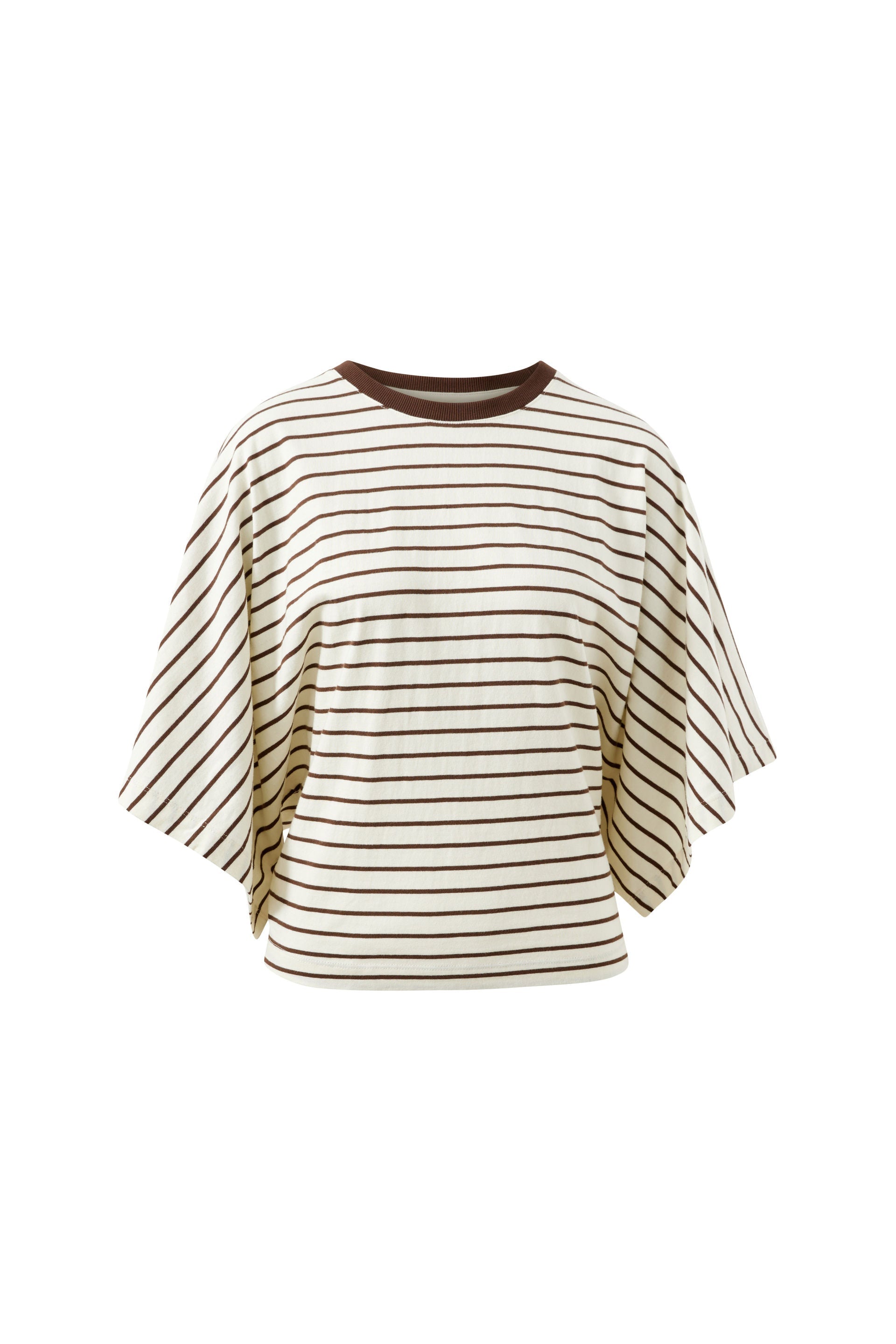 Lucy Relaxed Sleeve Tee milk brunette stripe