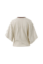 Lucy Relaxed Sleeve Tee milk brunette stripe