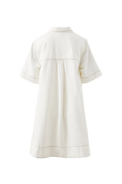 Milly Short Sleeve Mini Dress Fresh Ecru