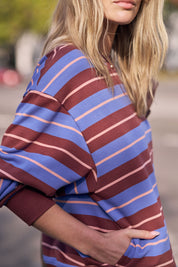 Romy CR Vintage Blue Pink Clay Burnt Toffee Stripe