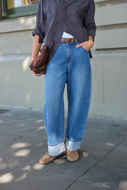 Frannie Cuffed Barrel Jean