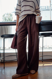 IZZIE PINSTITCH PANT CHOCOLATE