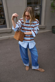 Bonnie Lofty Knit Blue Stripe
