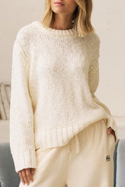 Sage Chunky Knit Crew Marshmellow