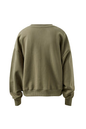 Quinn Slouchy Crew Washed Olive