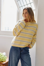Clem Knit Pullover/Butter Stripe
