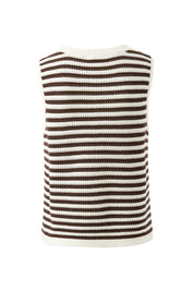 Maddy Mesh Knit Tank Brunette Stripe
