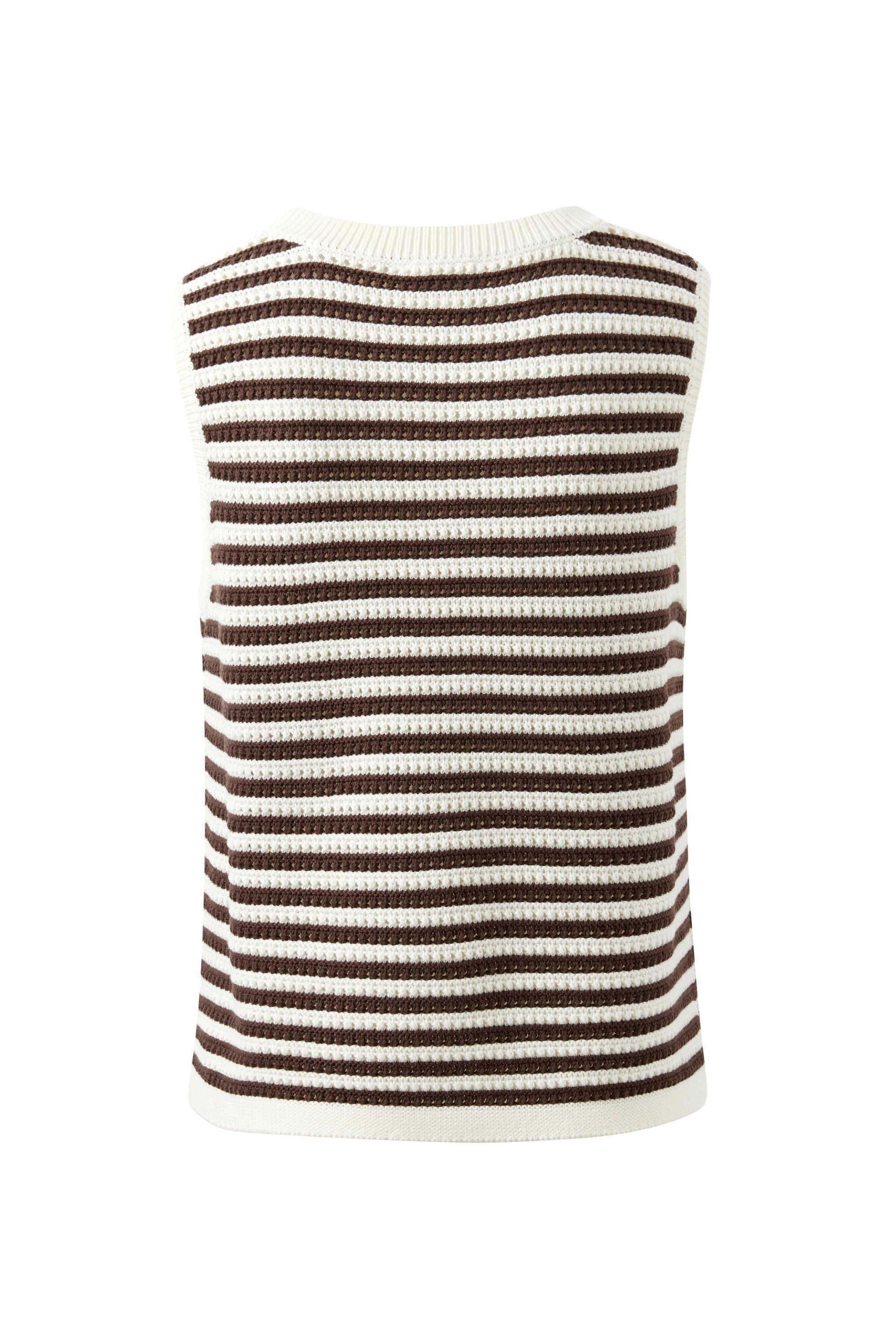 Maddy Mesh Knit Tank Brunette Stripe