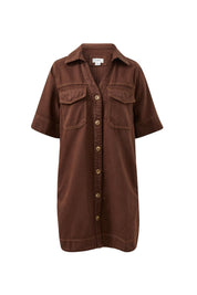 Bonnie Relaxed Shirt Dress - Chocolate