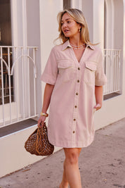 Bonnie Relaxed Shirt Dress Blossom Pink