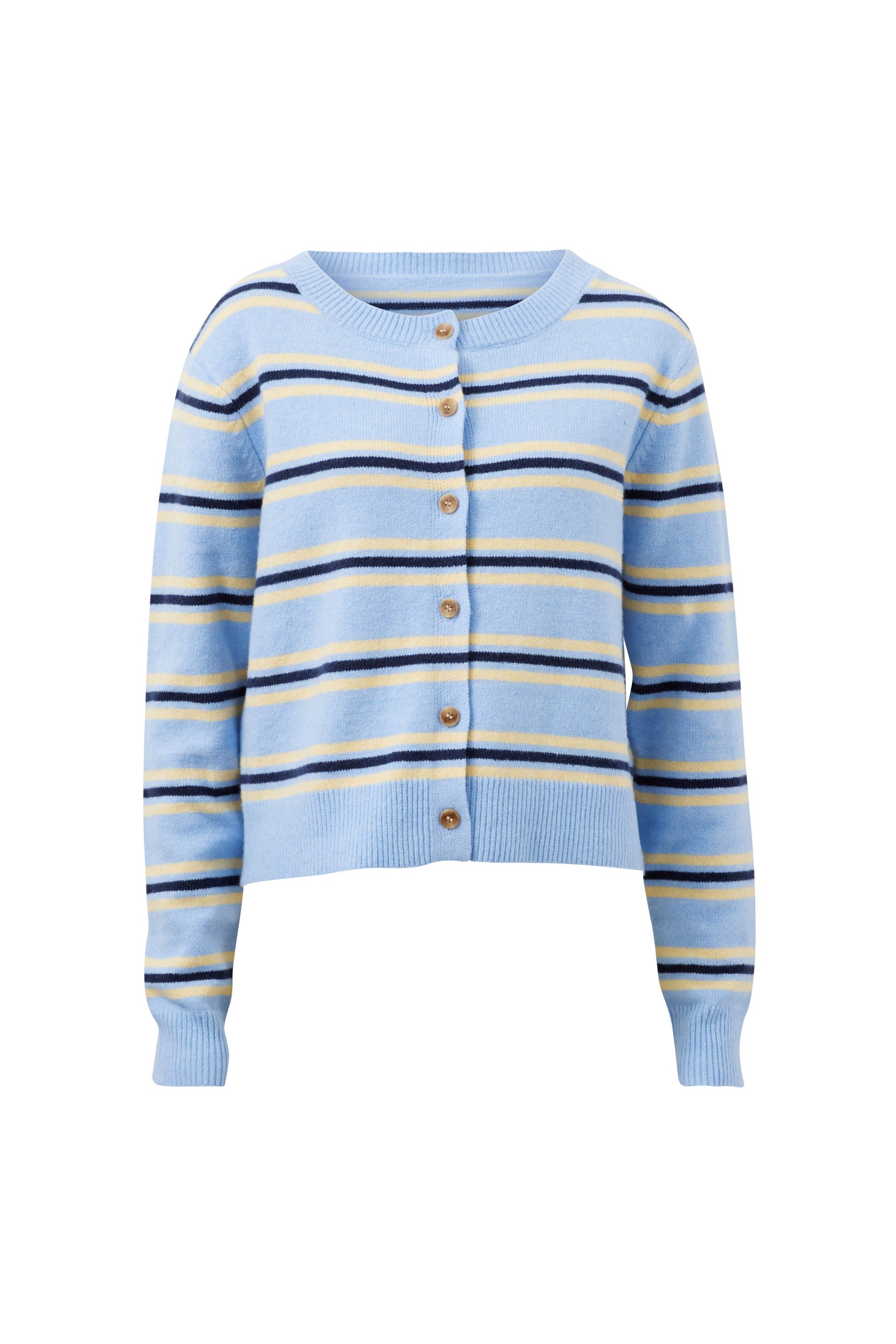Laine Long Sleeve Knit Cardi/Blue Stripe
