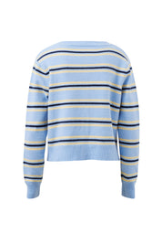 Laine Long Sleeve Knit Cardi/Blue Stripe