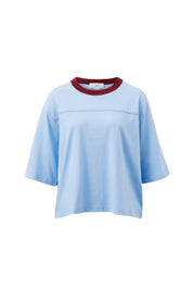 Devon Slouchy Seam Tee - China Blue