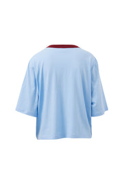 Devon Slouchy Seam Tee - China Blue