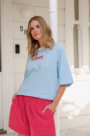 Luna Oversized Tee fresh blue ceres heritage red