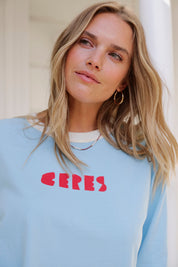 Luna Oversized Tee fresh blue ceres heritage red