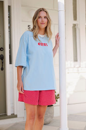 Luna Oversized Tee fresh blue ceres heritage red