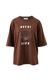 Luna Oversized Tee/Brunette/Milk Shell