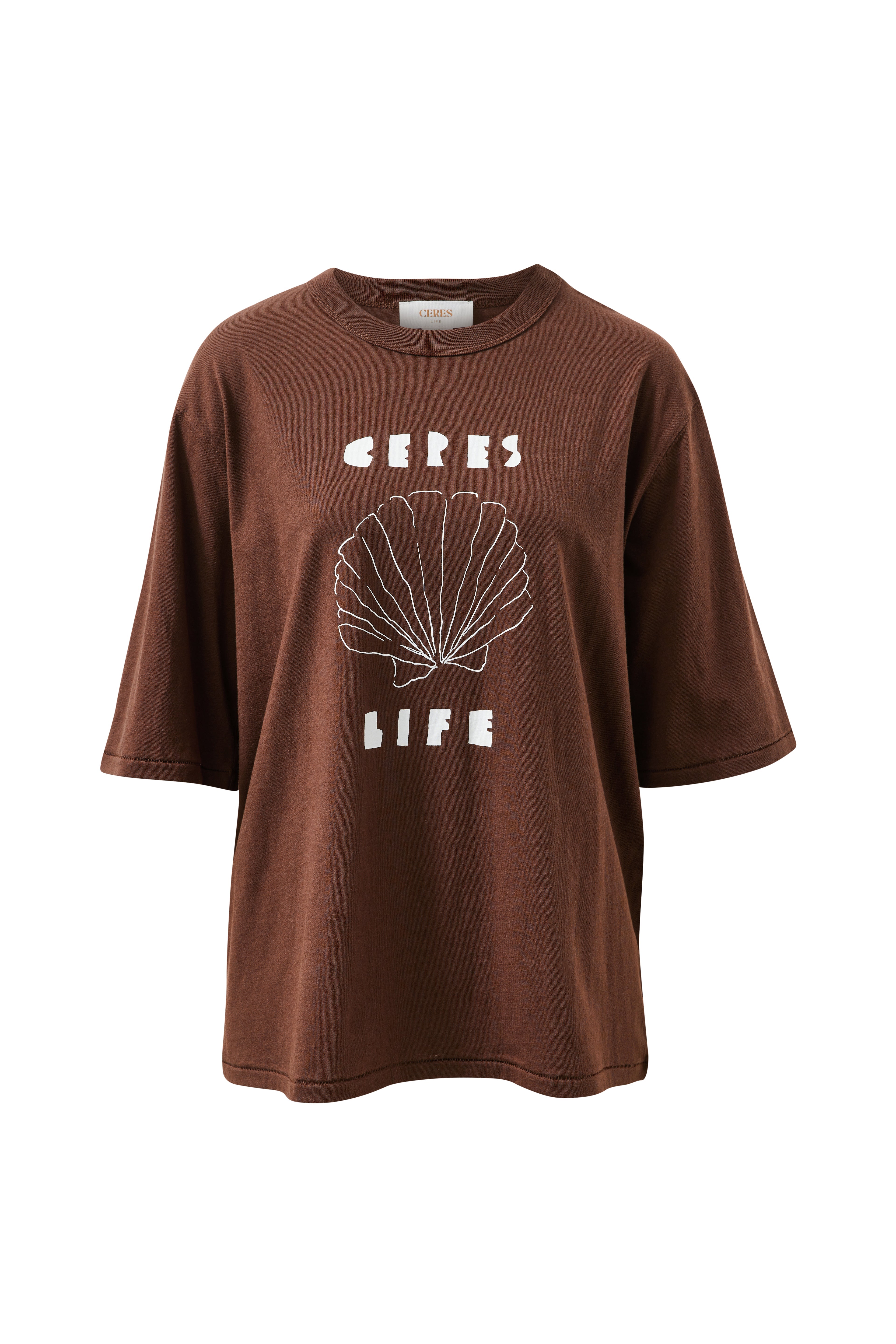 Luna Oversized Tee/Brunette/Milk Shell